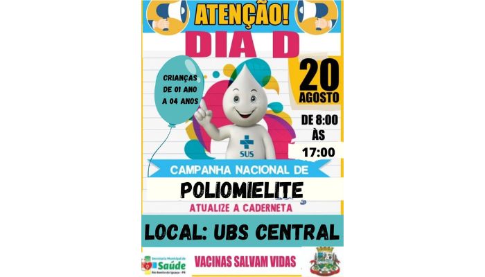 Rio Bonito - Vacinação no próximo sábado vai acontecer somente na Unidade Central de Saúde